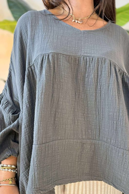 Made in Italy Santos Artist Smock Graphite /14 =